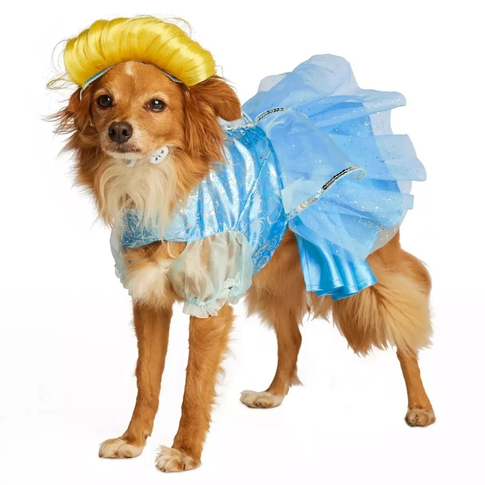 Disney Tails Cinderella Dog Costume Small Pet Princess Dress Wig NWT